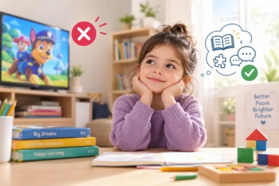 آیا بهتر است کودک قبل از کلاس زبان تلویزیون تماشا نکند؟